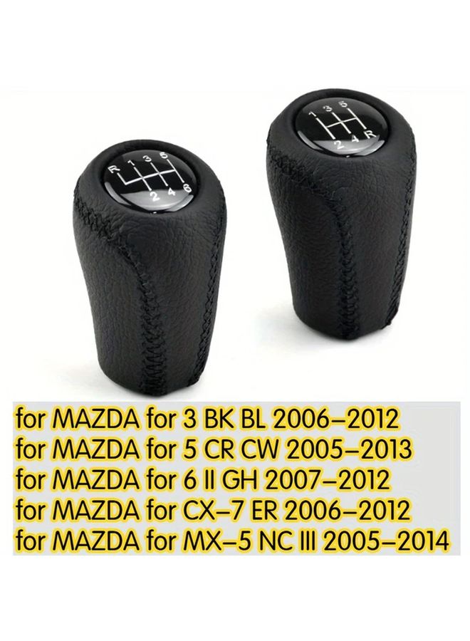 Stitched Leather 6 Speed Manual Gear Shift Knob For Mazda 3 5 6 CX7 MX5 NC - Image 3